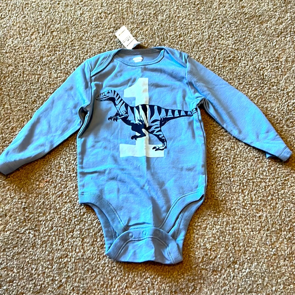 1 Dinosaur Birthday Onesie.  BNWT from Old Navy.  12-18 month.
